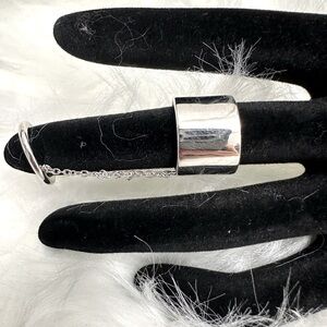 Contemporary Statement Ring w/ Chain Link